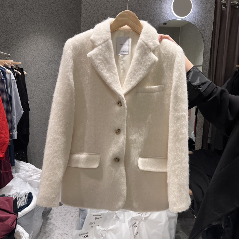 Addicted直郵韓國代購女裝新品熱賣時尚24秋冬夾克羊駝毛ADDICTED夾克圖色2