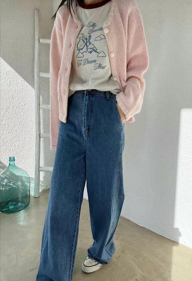 LAGRASS韓國直郵東大門代購女裝新品職業休閑時尚熱賣牛仔褲LAGRASS牛仔褲