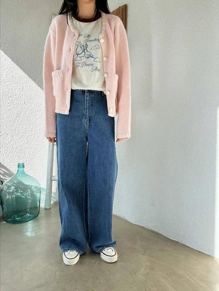 LAGRASS韓國直郵東大門代購女裝新品職業休閑時尚熱賣牛仔褲LAGRASS牛仔褲
