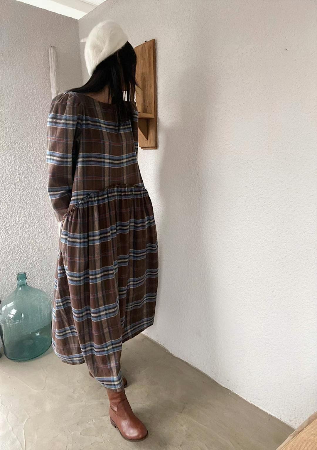 LAGRASS韓國直郵女裝新款職業24秋冬時尚休閑真品連衣裙格紋LAGRASS連衣裙
