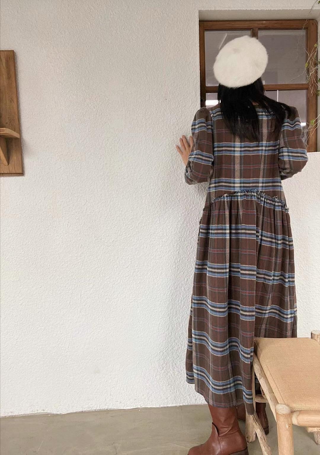 LAGRASS韓國直郵女裝新款職業24秋冬時尚休閑真品連衣裙格紋LAGRASS連衣裙