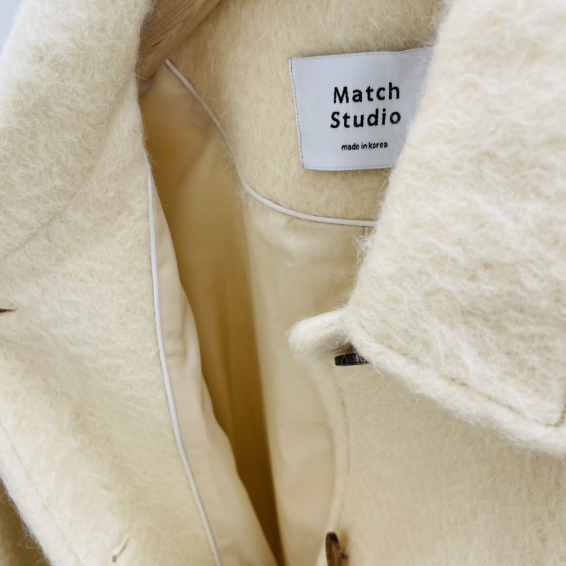 Match Studio韓國直郵東大門實拍女裝新品24秋冬短款大衣馬海毛Match Studio短款大衣