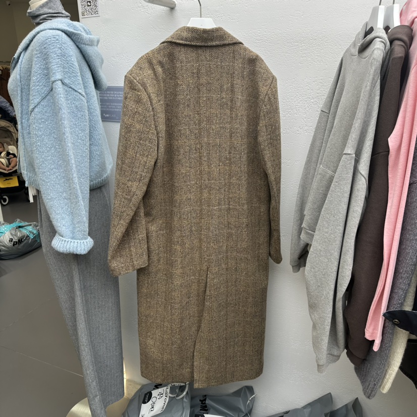 LaYoverR韓國直郵東大門實拍女裝新品24秋冬真品中長款大衣E/E/E中長款大衣