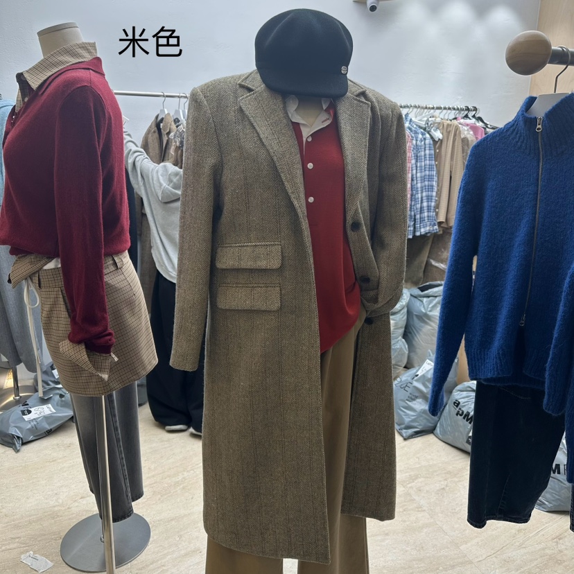 LaYoverR韓國直郵東大門實拍女裝新品24秋冬真品中長款大衣E/E/E中長款大衣圖色2