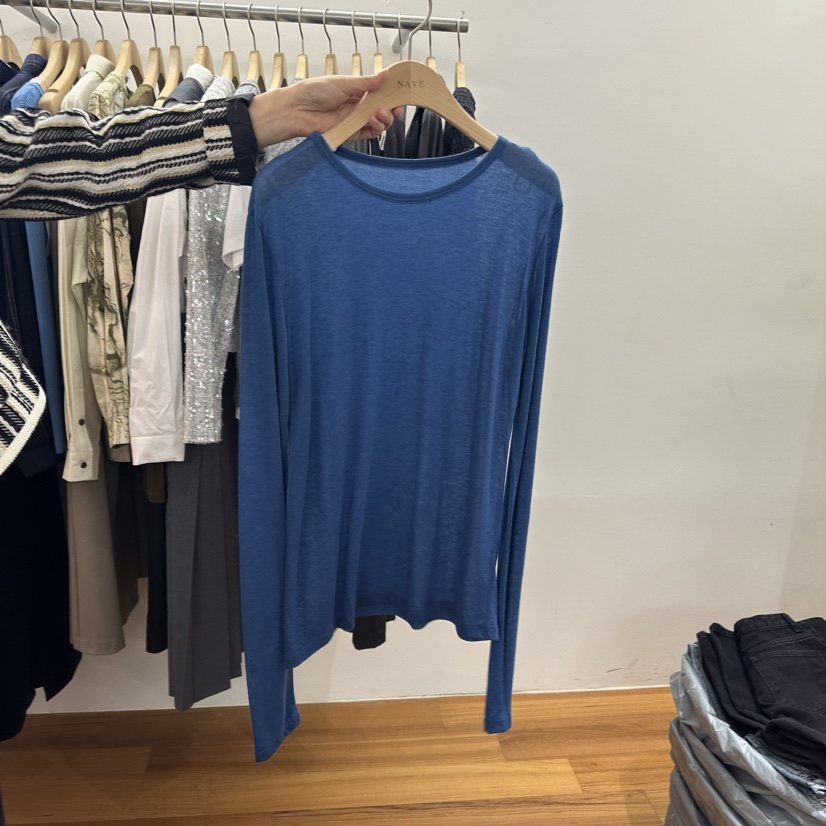 NAVE直郵韓國代購女裝新款休閑時尚熱賣真品推薦24秋冬長袖T恤NAVE長袖T恤圖色1