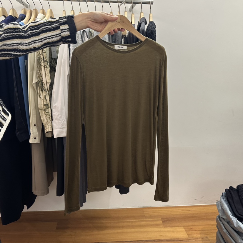 NAVE直郵韓國代購女裝新款休閑時尚熱賣真品推薦24秋冬長袖T恤NAVE長袖T恤圖色2
