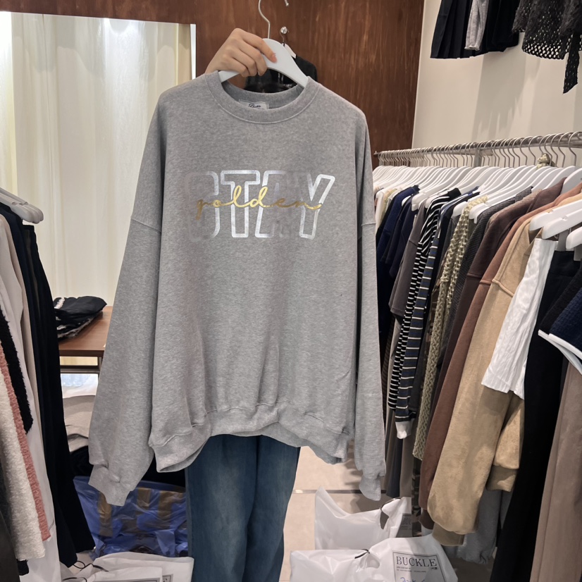 BUCKLE韓國直郵東大門實拍女裝新款24秋冬休閑真品推薦衛衣BUCKLE衛衣圖色2