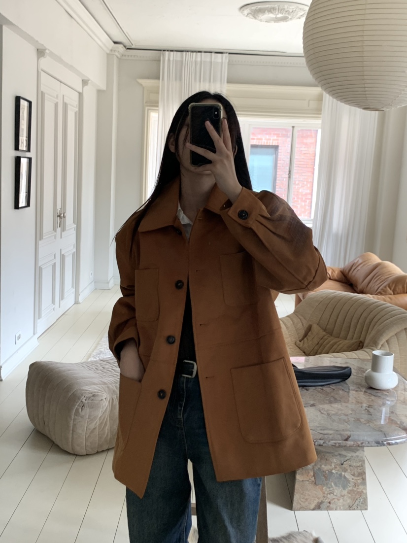 SPREAD直郵韓國代購女裝新款推薦熱賣人氣真品短款大衣絨面革FURE短款大衣