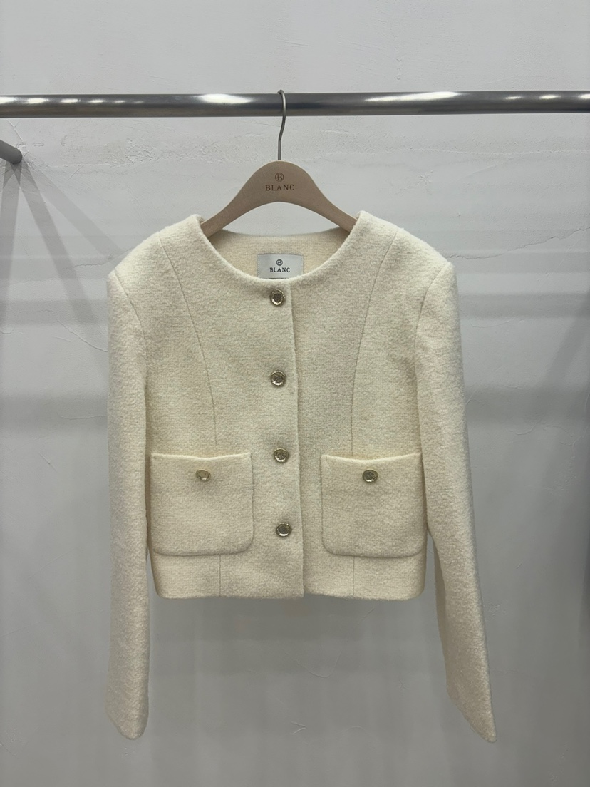 BLANC-A韓國直郵女裝新款推薦職業24秋冬熱賣休閑夾克花呢BLANC-A夾克