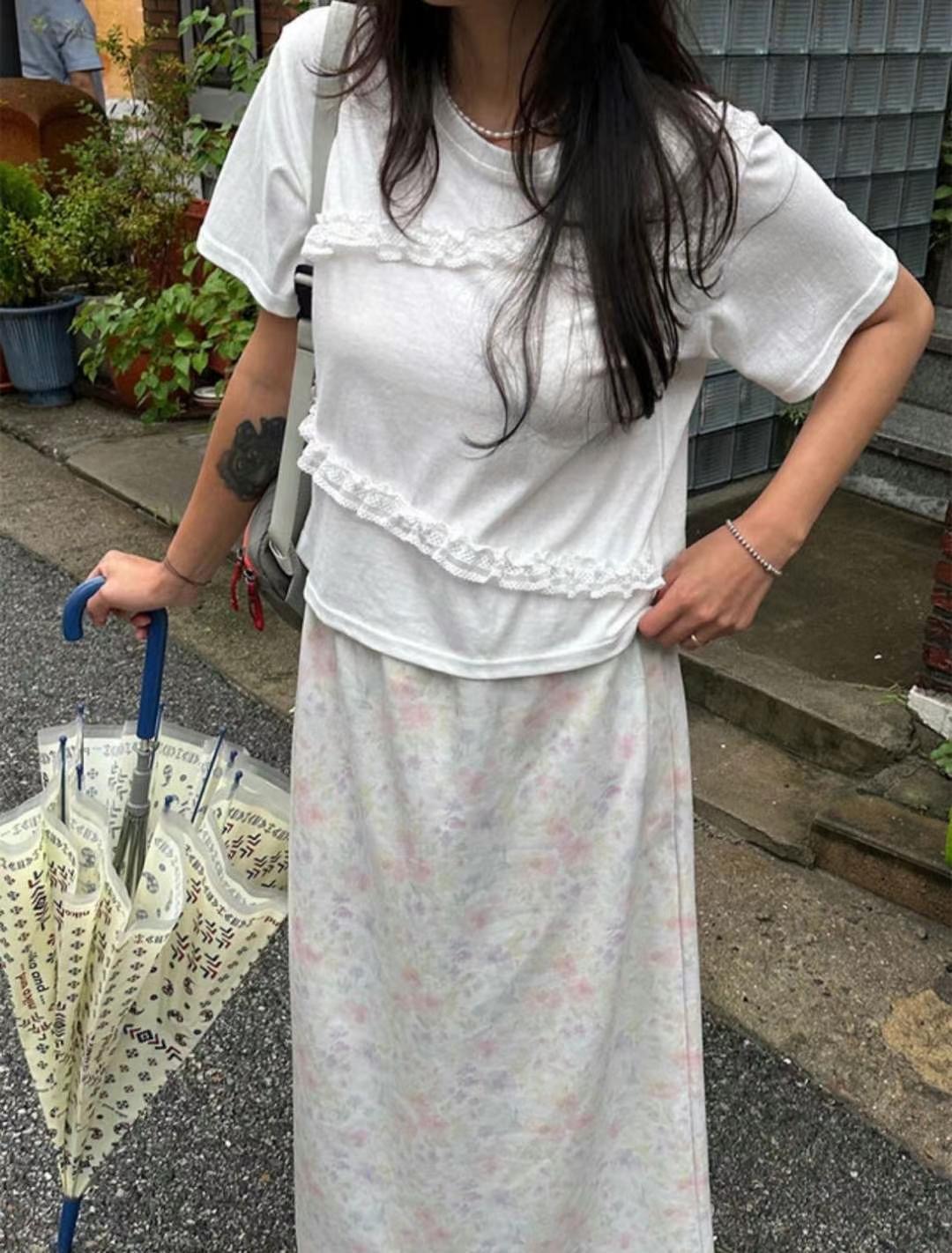 OPENSTANCE韓國直郵東大門代購女裝新款推薦休閑真品T恤荷葉邊OPENSTANCET恤