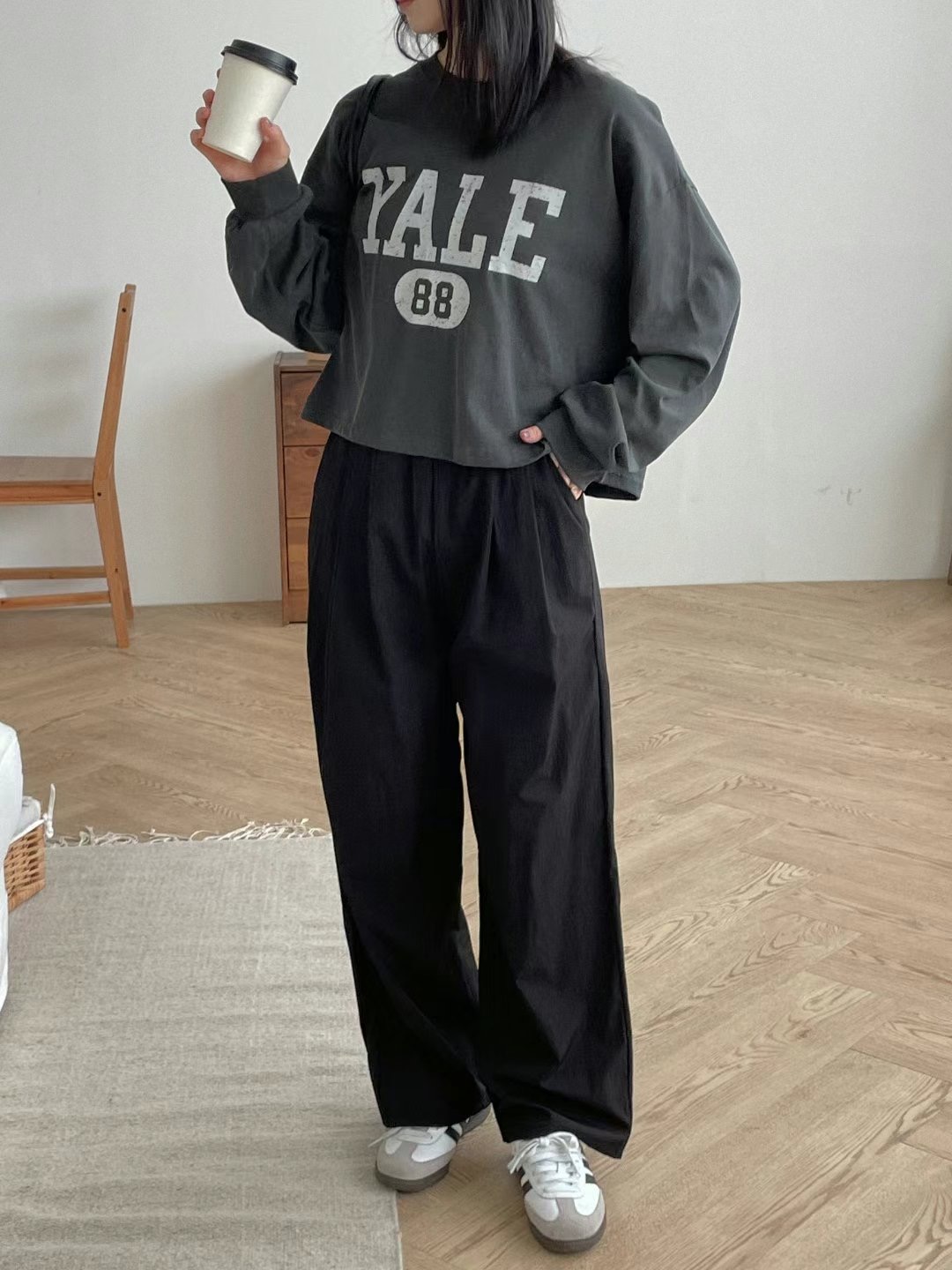 JAMES 제임스直郵韓國代購女裝新款人氣職業24秋冬休閑褲JAMES休閑褲圖色3