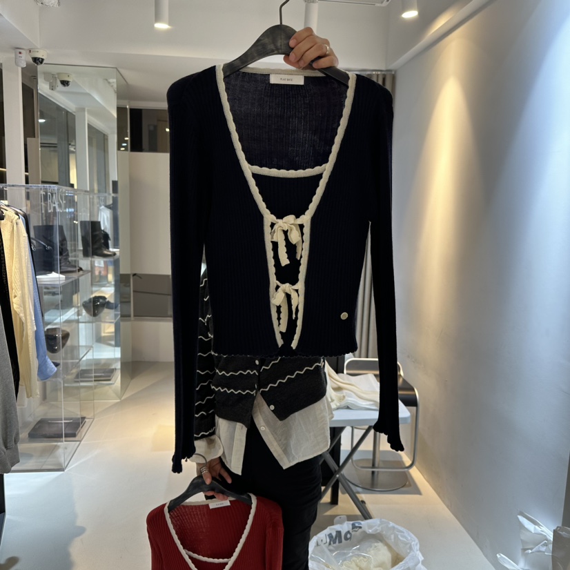 PLAT BASE韓國直郵女裝新品推薦人氣真品職業時尚針織衫開衫PLAT BASE針織衫圖色2