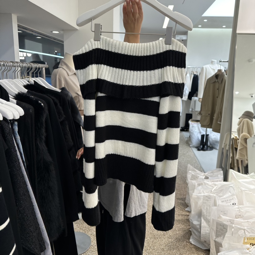 BEIGE GRAY韓國直郵東大門實拍女裝新款24秋冬熱賣針織衫BEIGE GRAY針織衫