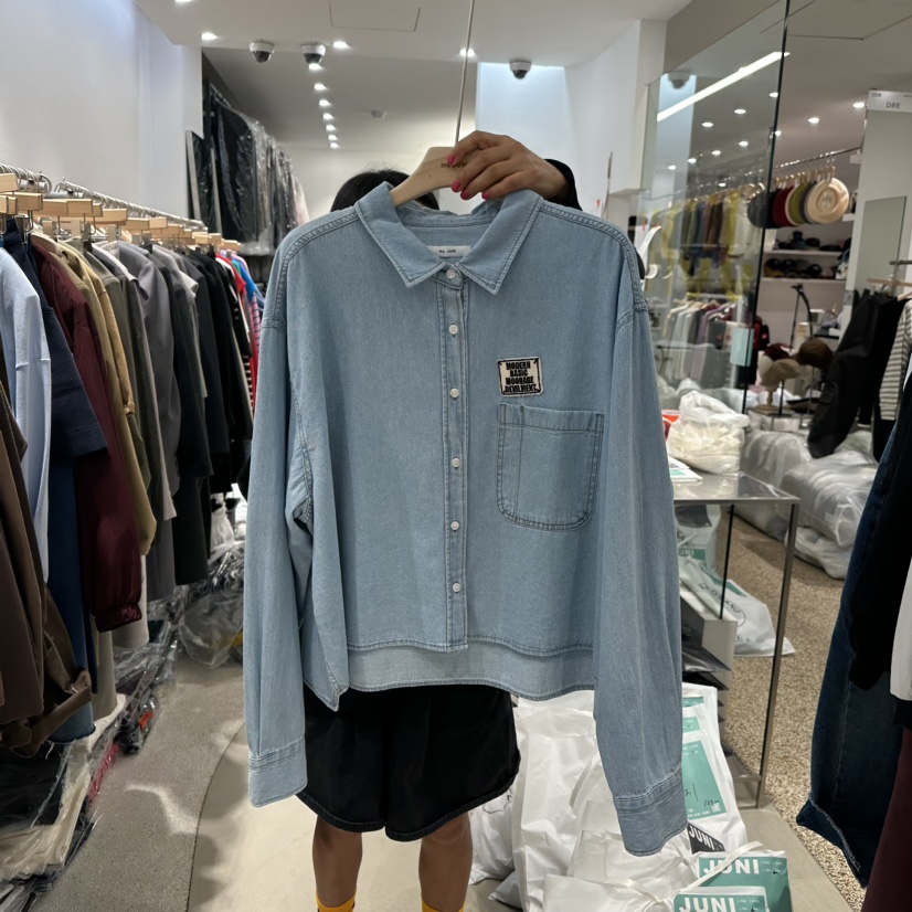 JUNI韓國直郵女裝新款24秋冬休閑人氣真品職業襯衫蕾絲衫JUNI襯衫/蕾絲衫