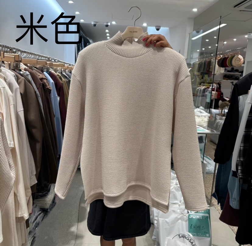 JUNI直郵韓國代購女裝新品熱賣真品推薦休閑時尚針織衫羅紋JUNI針織衫圖色2