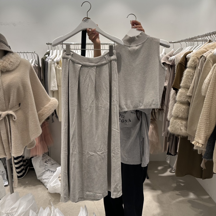 BEIGE GRAY韓國直郵女裝新款24秋冬職業休閑推薦套裝含腰帶BEIGE GRAY套裝