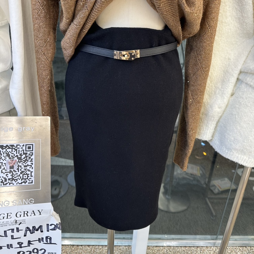 BEIGE GRAY韓國直郵女裝新款推薦休閑時尚半身裙中短裙含腰帶BEIGE GRAY半身裙/中短裙圖色2