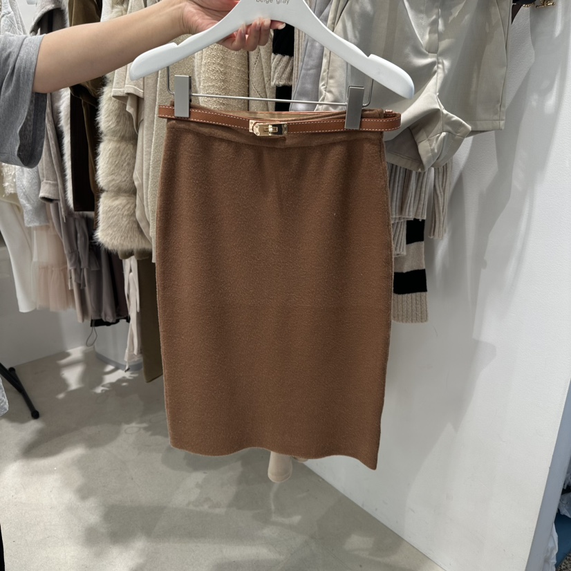 BEIGE GRAY韓國直郵女裝新款推薦休閑時尚半身裙中短裙含腰帶BEIGE GRAY半身裙/中短裙圖色3