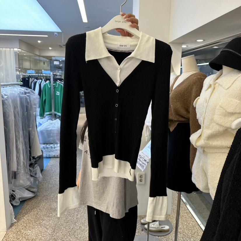 BEIGE GRAY韓國直郵女裝新品時尚職業熱賣真品推薦24秋冬針織衫BEIGE GRAY針織衫圖色2