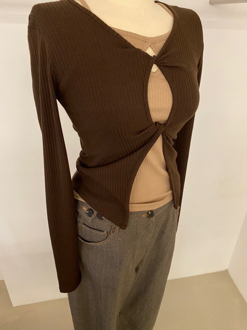 O.D.O韓國直郵東大門實拍女裝新品24秋冬長袖T恤兩面可穿O.D.O長袖T恤