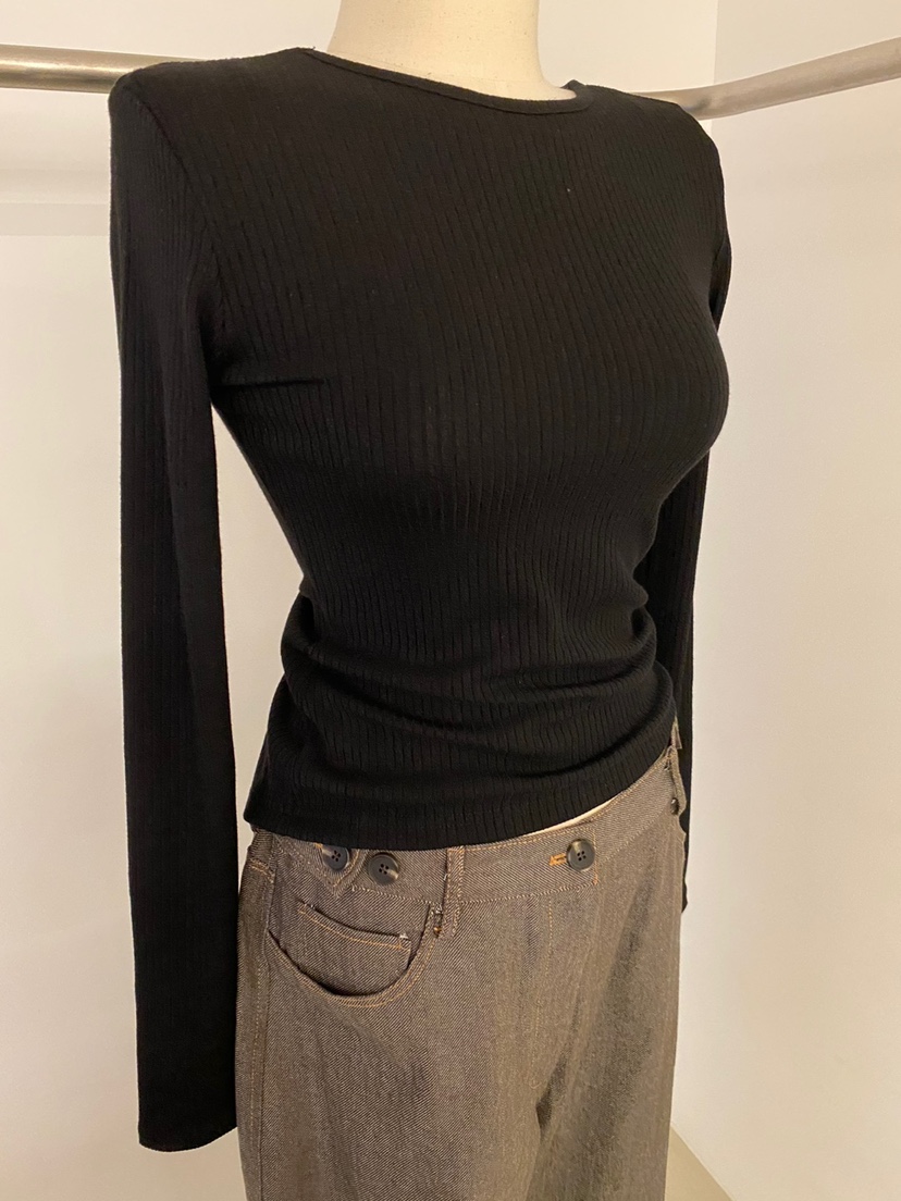 O.D.O韓國直郵東大門實拍女裝新品24秋冬長袖T恤兩面可穿O.D.O長袖T恤