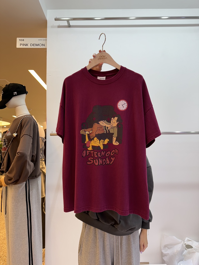 PINK DEMON韓國直郵東大門代購女裝新品職業時尚推薦真品T恤PINK DEMONT恤圖色2
