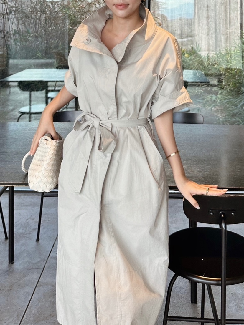 AMOUNT直郵韓國代購女裝新品人氣職業推薦時尚長款風衣含腰帶AMOUNT長款風衣