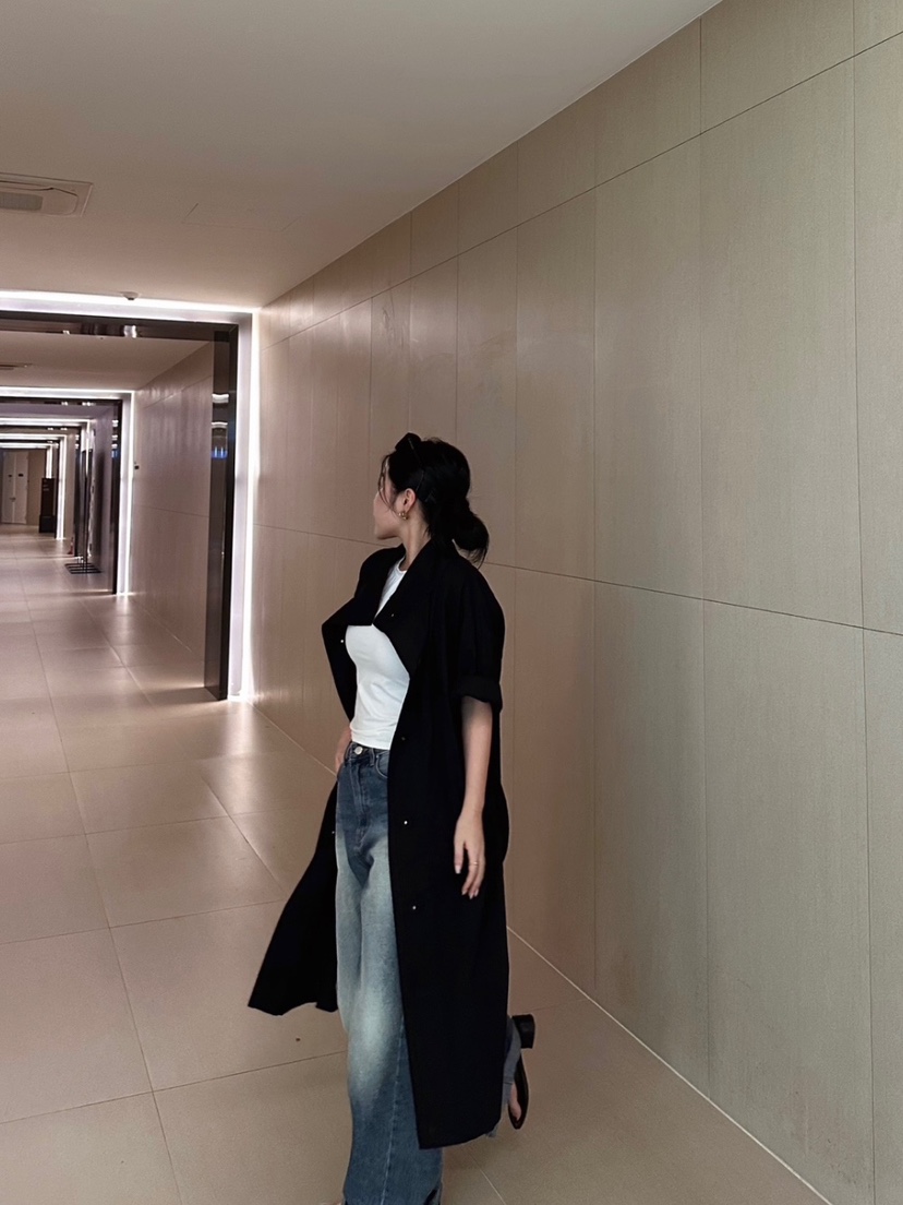 AMOUNT直郵韓國代購女裝新品人氣職業推薦時尚長款風衣含腰帶AMOUNT長款風衣