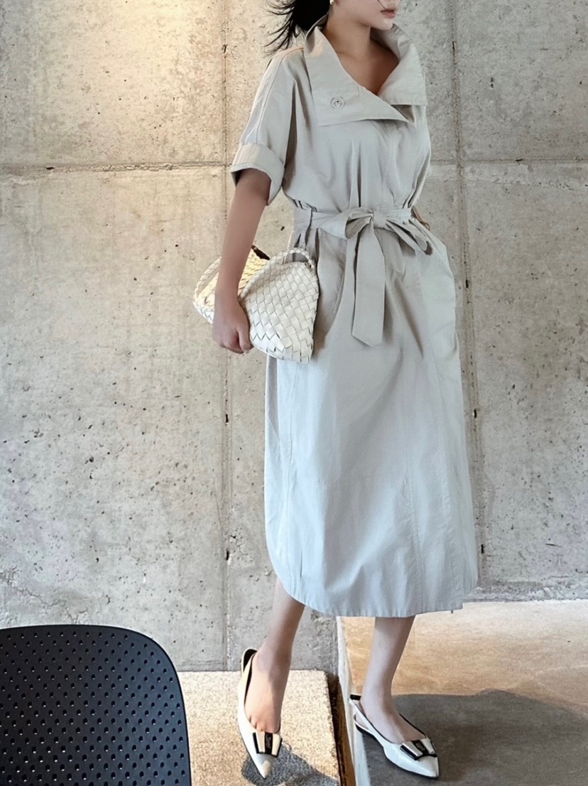 AMOUNT直郵韓國代購女裝新品人氣職業推薦時尚長款風衣含腰帶AMOUNT長款風衣