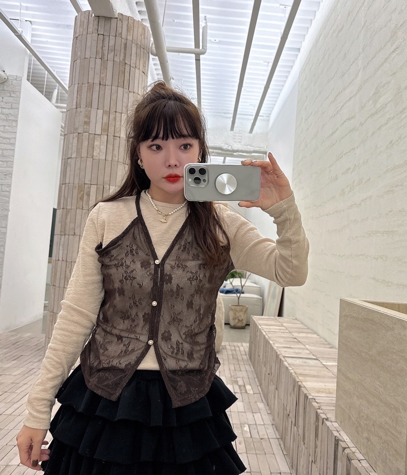 LOVABLE韓國直郵東大門代購女裝新款職業推薦熱賣長袖T恤羅紋LOVABLE長袖T恤