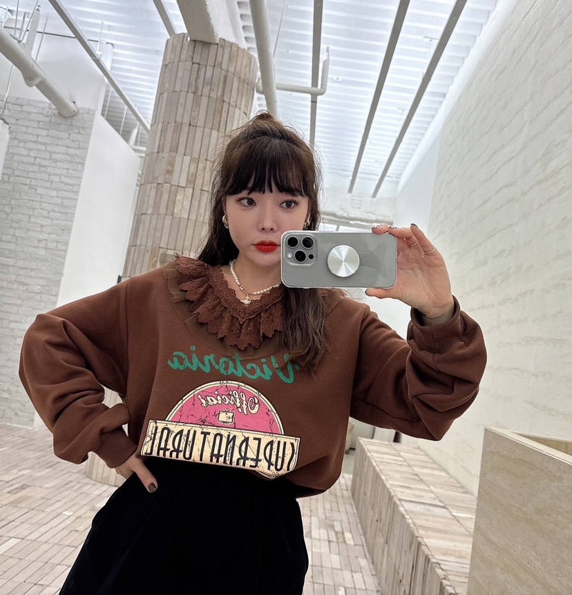 LOVABLE韓國直郵女裝新品人氣職業時尚推薦真品休閑24秋冬衛衣LOVABLE衛衣