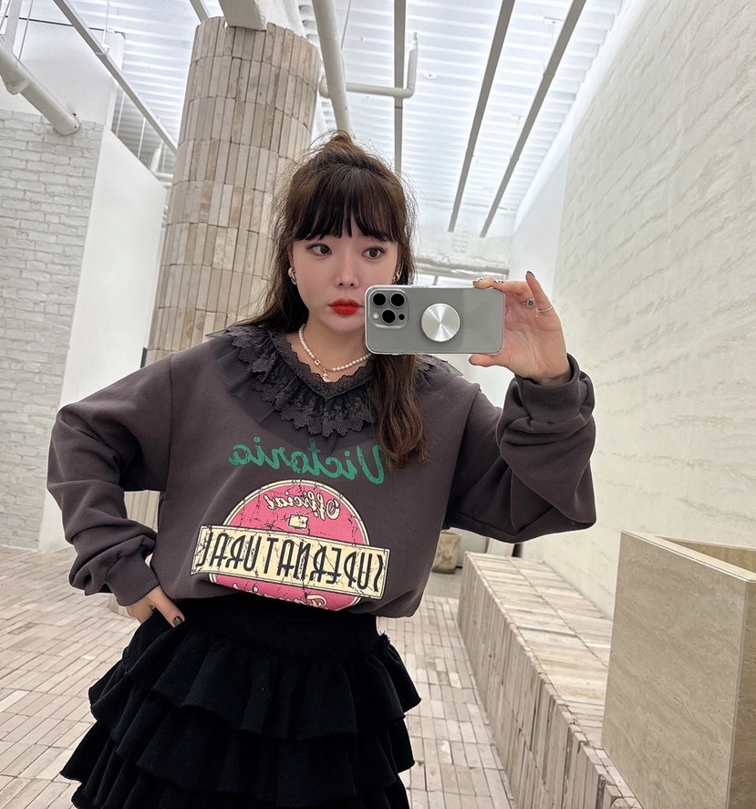 LOVABLE韓國直郵女裝新品人氣職業時尚推薦真品休閑24秋冬衛衣LOVABLE衛衣