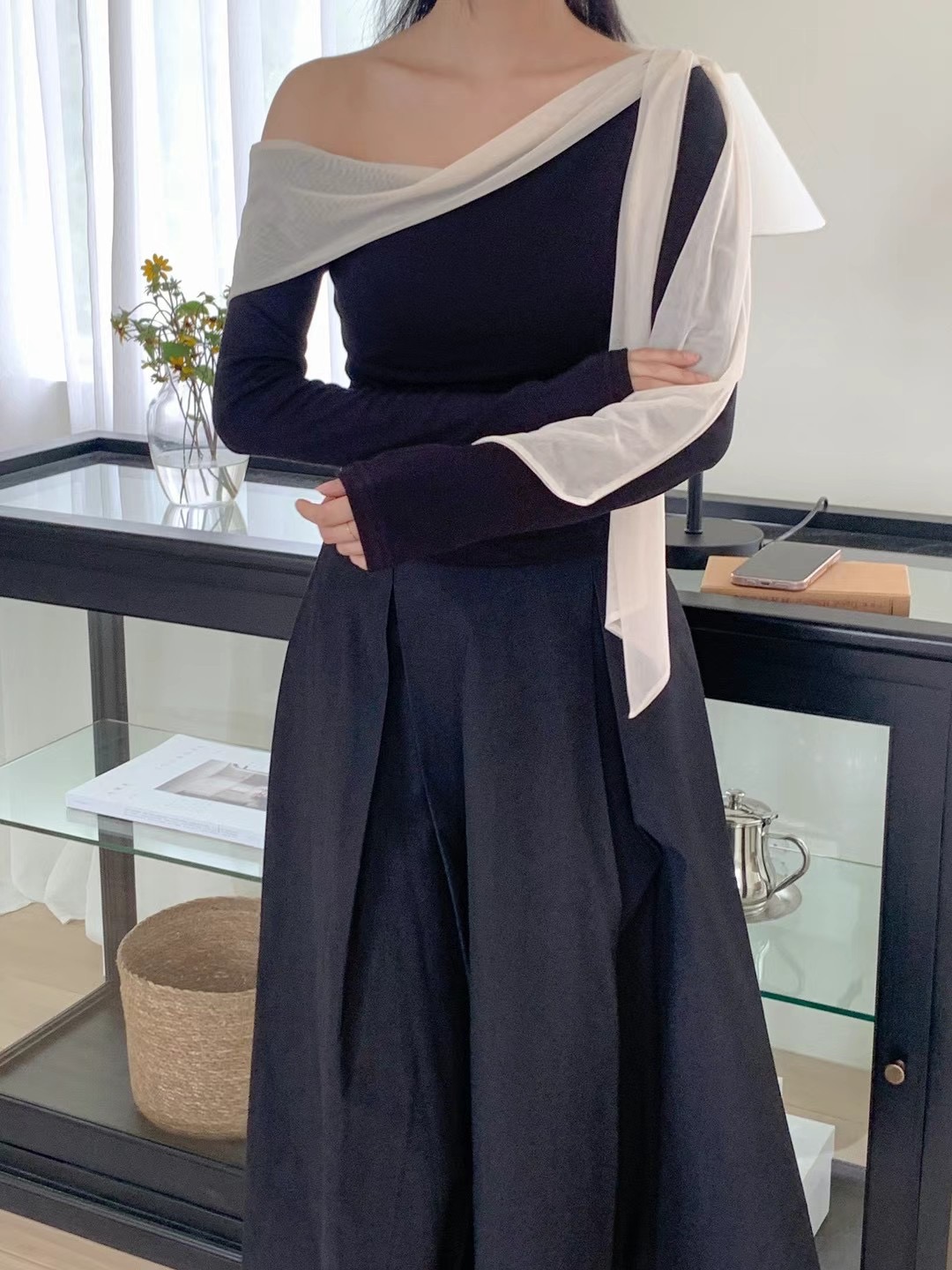 MARI直郵韓國代購女裝新款人氣熱賣時尚職業休閑24秋冬長袖T恤RARASHOW長袖T恤