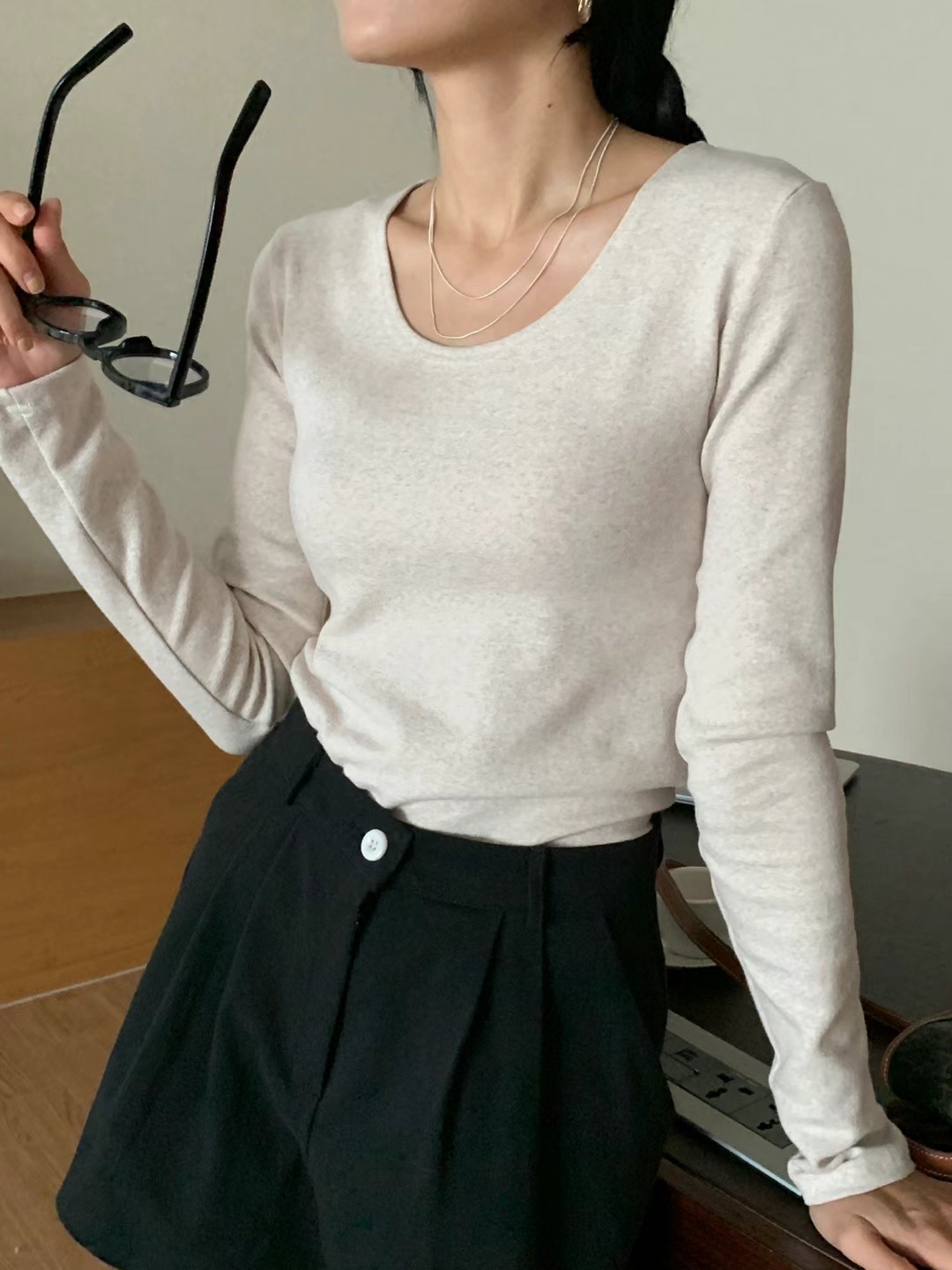 platform直郵韓國代購女裝新品職業推薦休閑真品熱賣長袖T恤platform長袖T恤