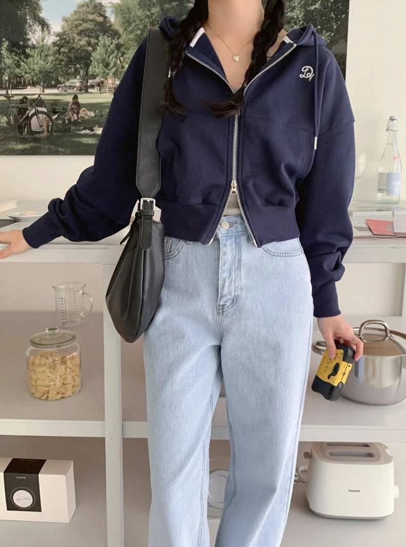 DIVA韓國直郵女裝新品休閑職業人氣24秋冬真品時尚衛衣拉鏈New York Sei衛衣