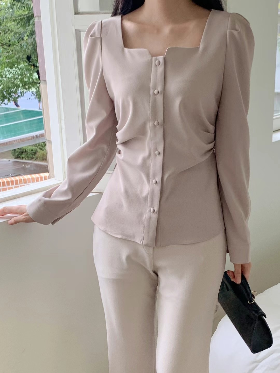 MARI韓國直郵東大門實拍女裝新品人氣職業推薦時尚襯衫蕾絲衫RARASHOW襯衫/蕾絲衫