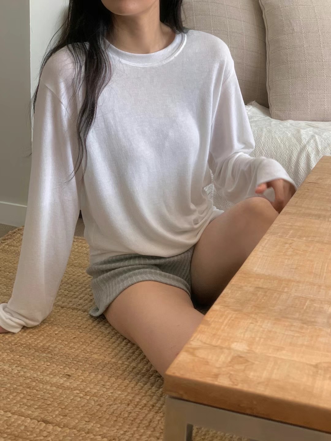 OBE韓國直郵東大門實拍女裝新品人氣熱賣職業休閑時尚長袖T恤OBE長袖T恤圖色5