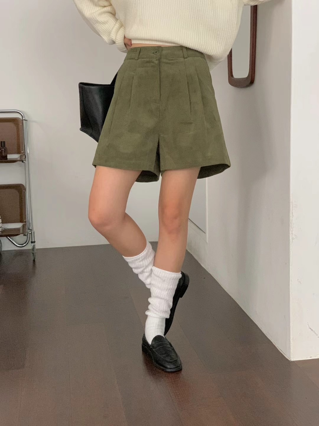 LURE直郵韓國代購女裝新款休閑真品熱賣24秋冬時尚職業短褲LURE短褲