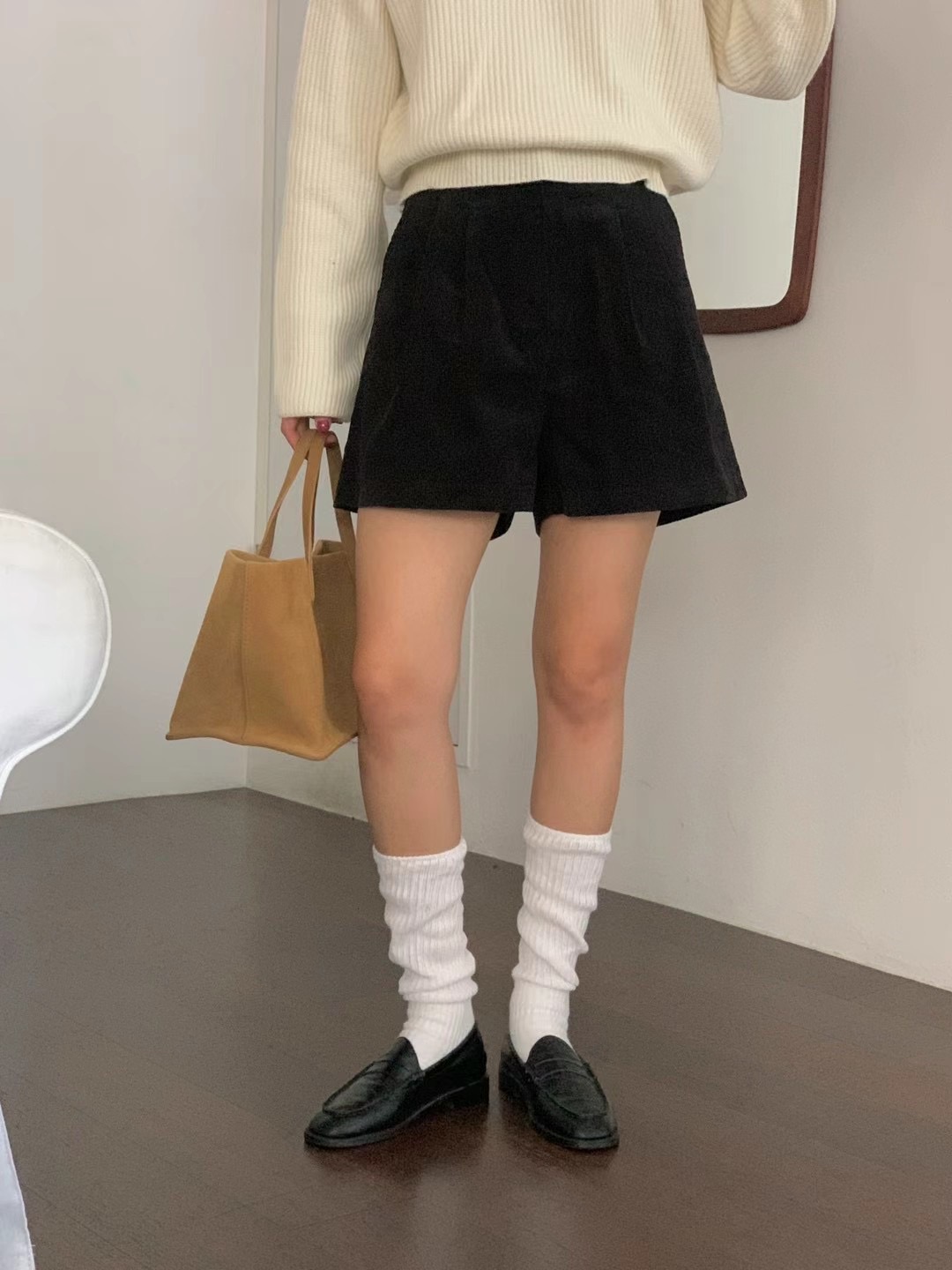 LURE直郵韓國代購女裝新款休閑真品熱賣24秋冬時尚職業短褲LURE短褲圖色2
