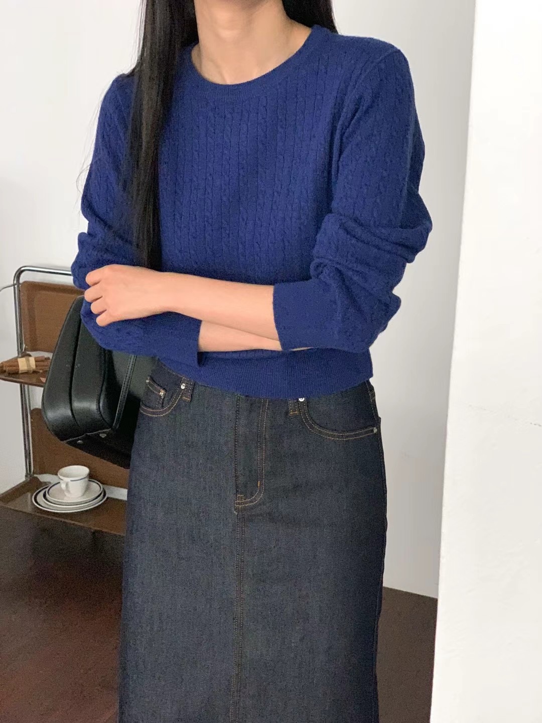 LURE直郵韓國代購女裝新品24秋冬時尚職業真品熱賣針織衫LURE針織衫