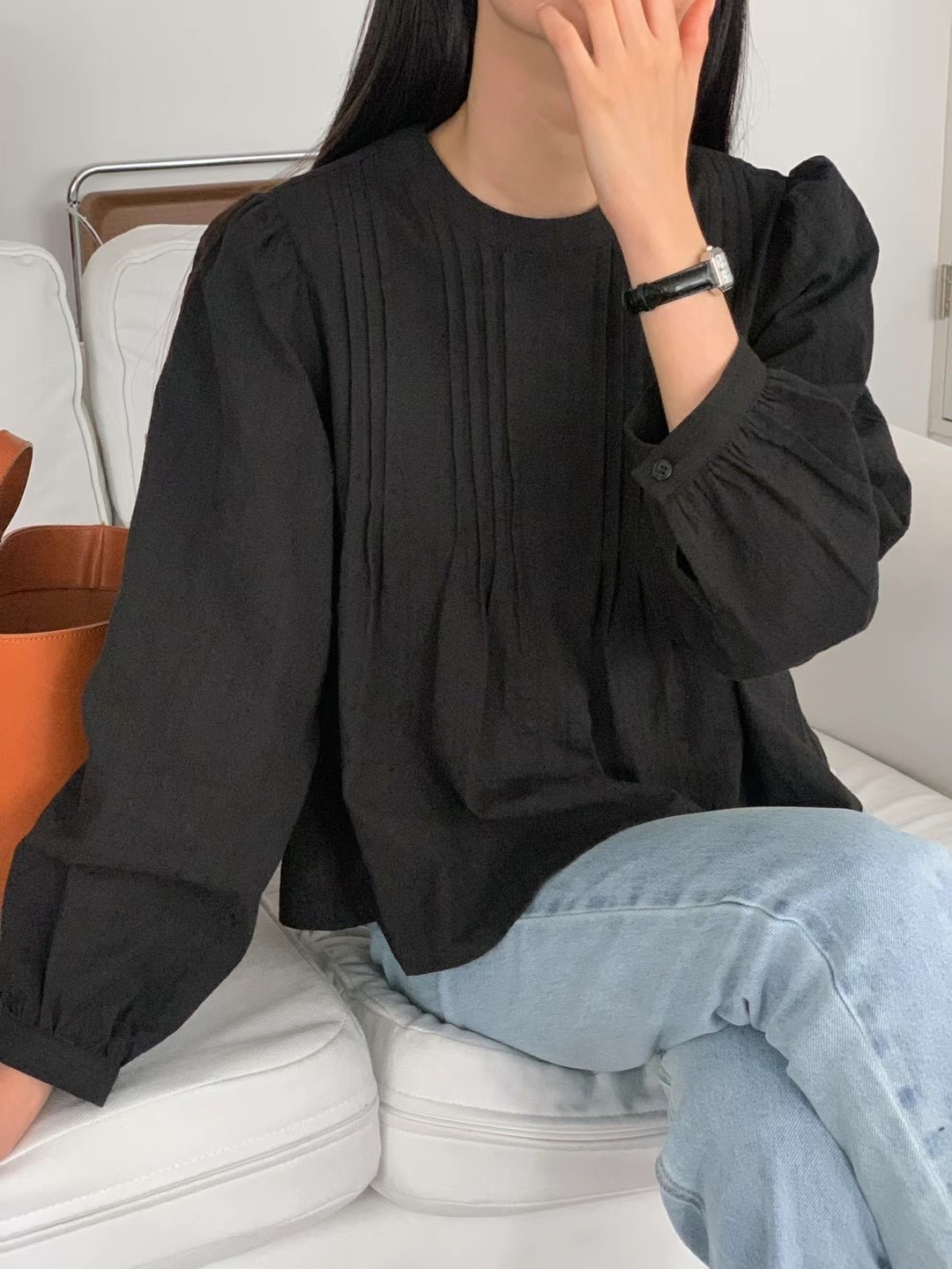 LURE韓國直郵東大門代購女裝新款24秋冬時尚真品襯衫蕾絲衫LURE襯衫/蕾絲衫