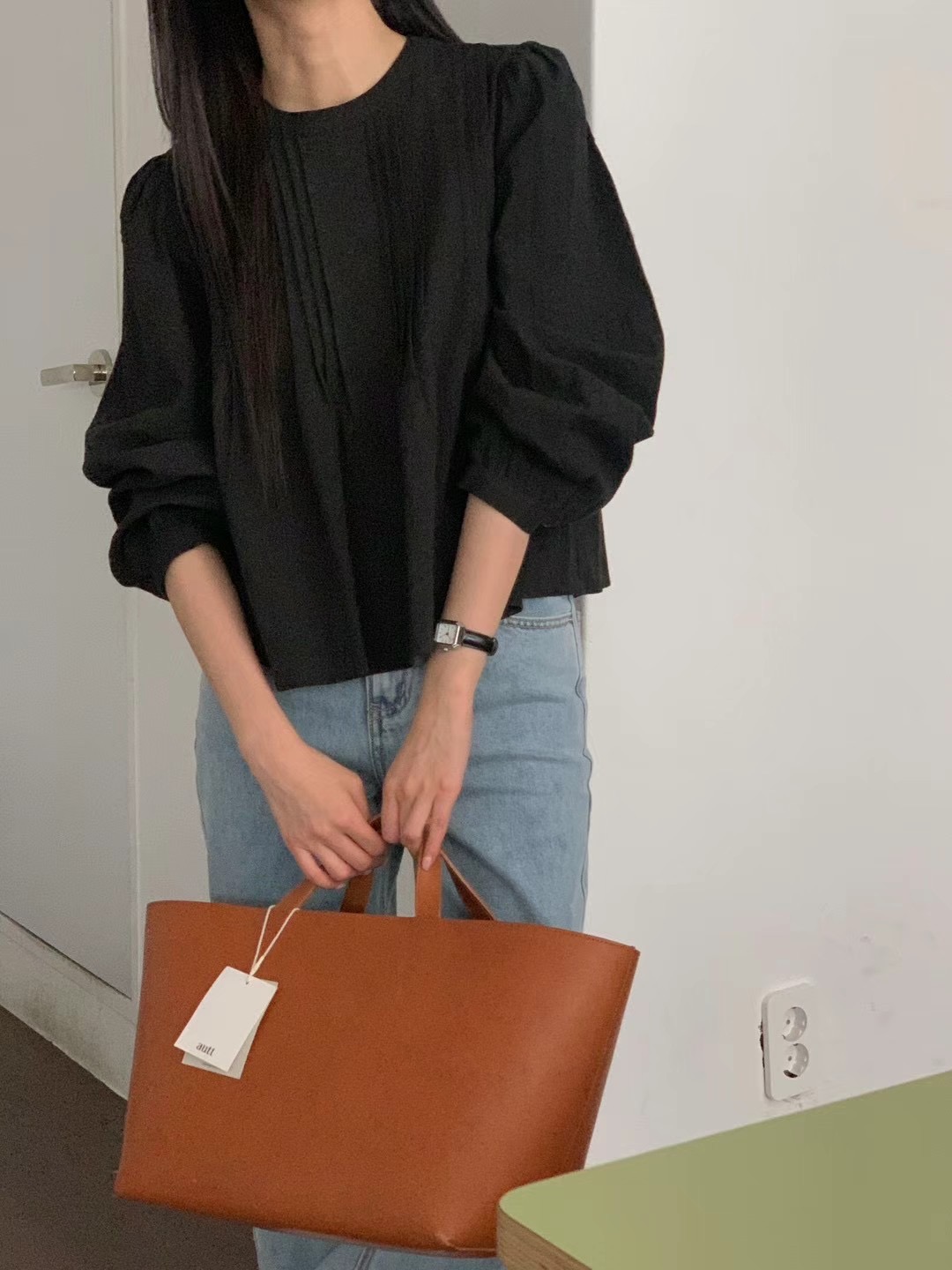 LURE韓國直郵東大門代購女裝新款24秋冬時尚真品襯衫蕾絲衫LURE襯衫/蕾絲衫圖色2