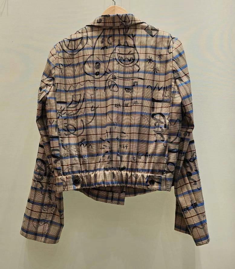THE IN韓國直郵東大門實拍女裝新款24秋冬休閑真品夾克格紋THE IN夾克