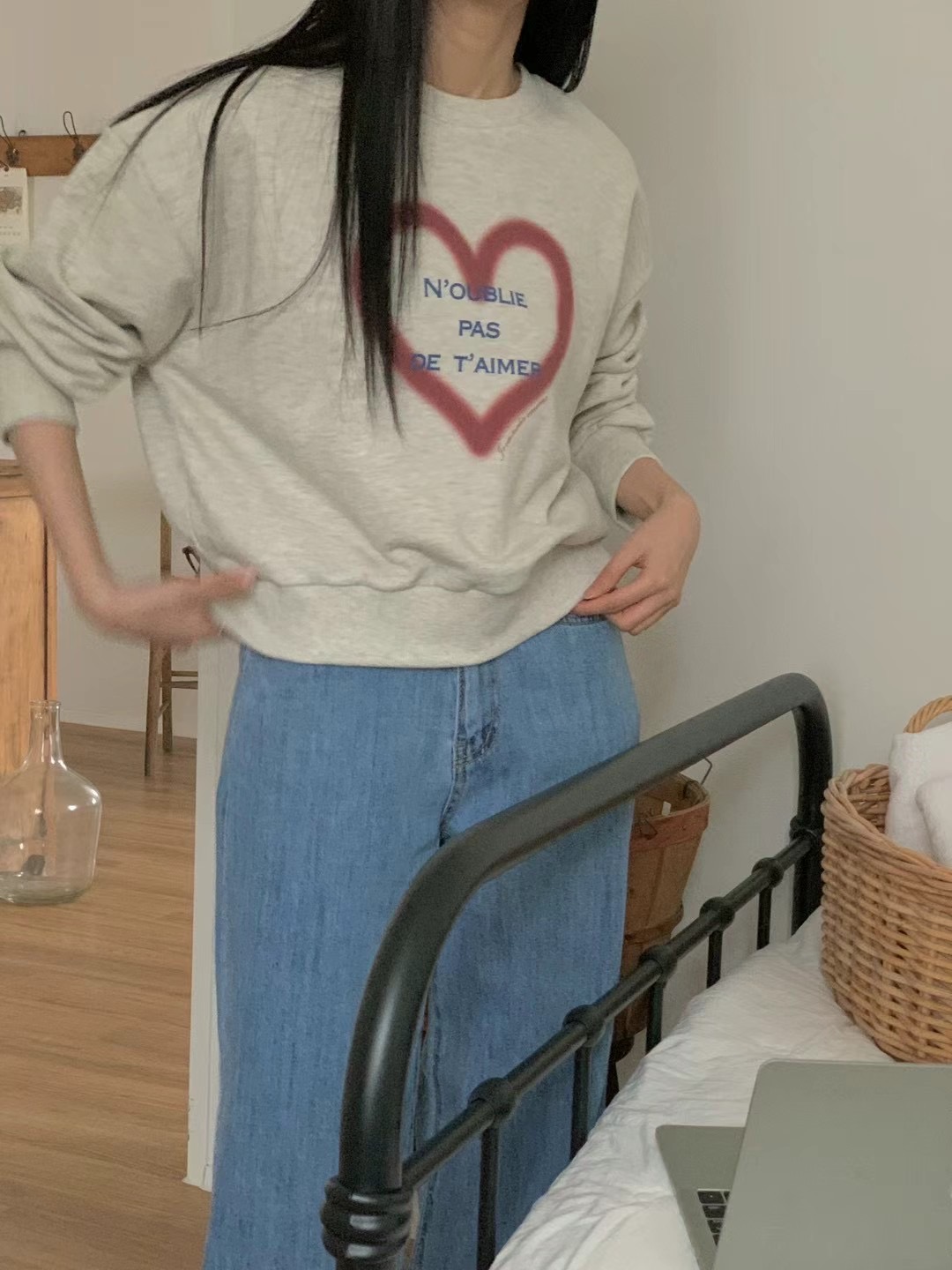OBE直郵韓國代購女裝新品24秋冬真品時尚職業推薦熱賣衛衣OBE衛衣圖色1
