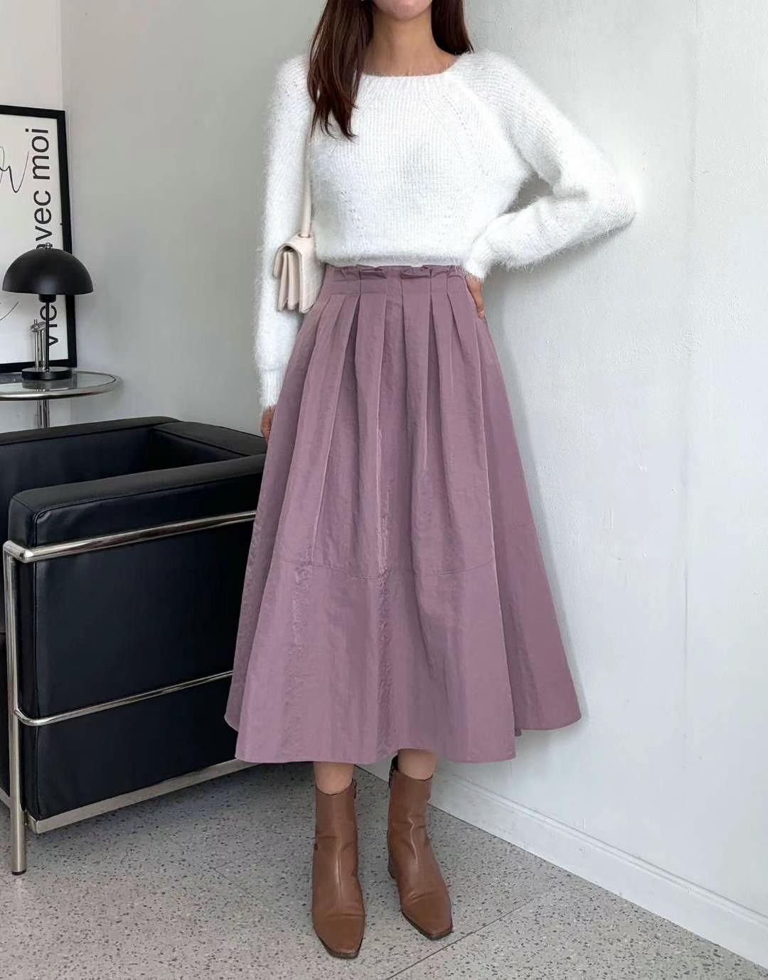 MINK DESIGN韓國直郵女裝新品24秋冬職業人氣半身裙中短裙MINK DESIGN半身裙/中短裙