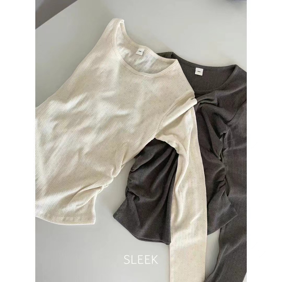 SLEEK直郵韓國代購女裝新品熱賣真品時尚24秋冬職業長袖T恤SLEEK長袖T恤