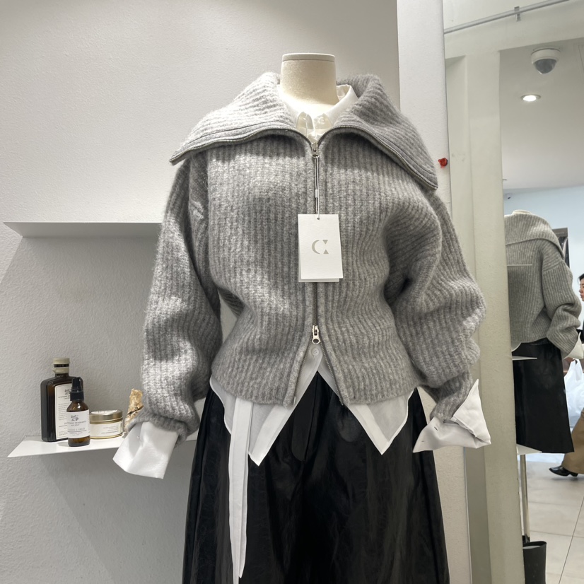 cornerbloom/3rooms韓國直郵女裝新品24秋冬毛衣馬海毛拉鏈THE SUIT BAR毛衣圖色3