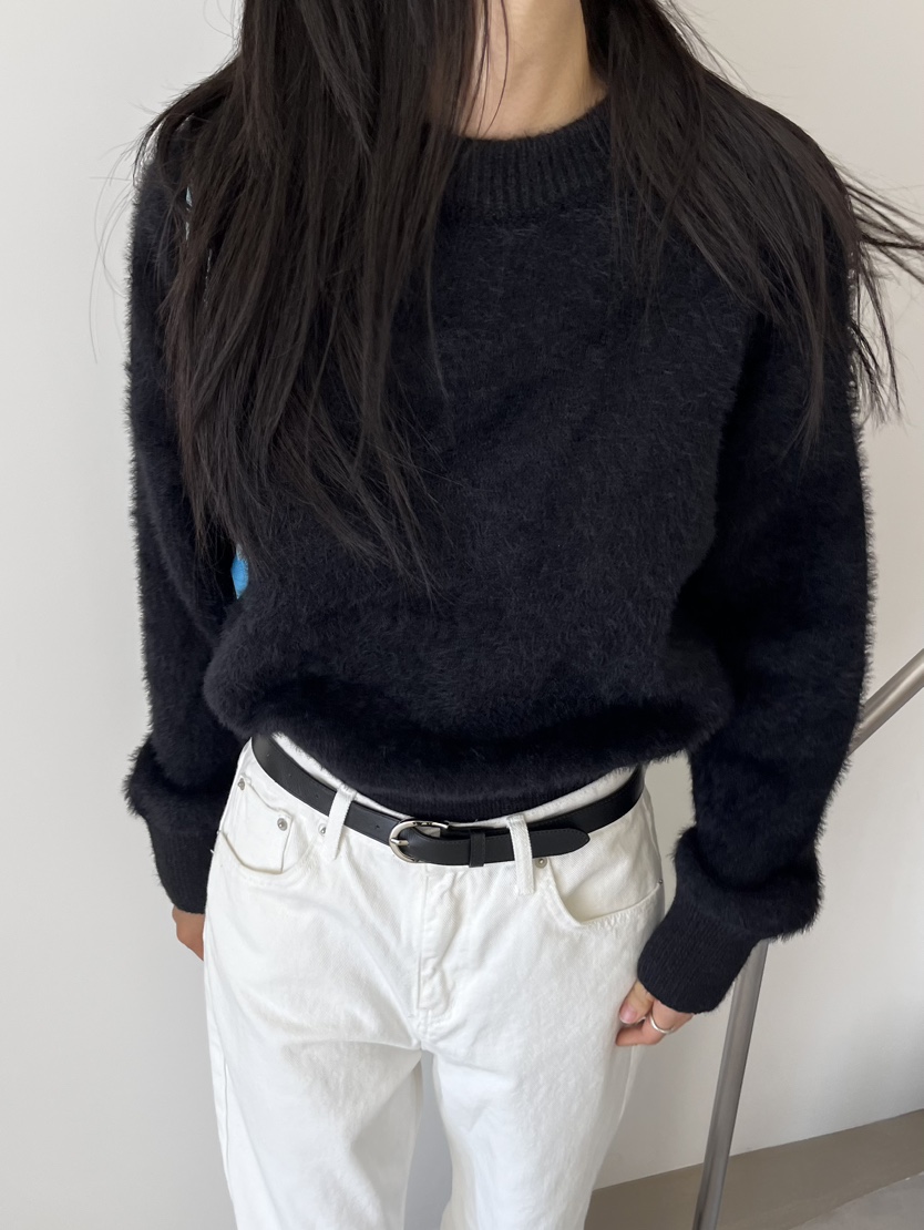 MARRON韓國直郵東大門代購女裝新品真品24秋冬針織衫安哥拉PIN-UP針織衫