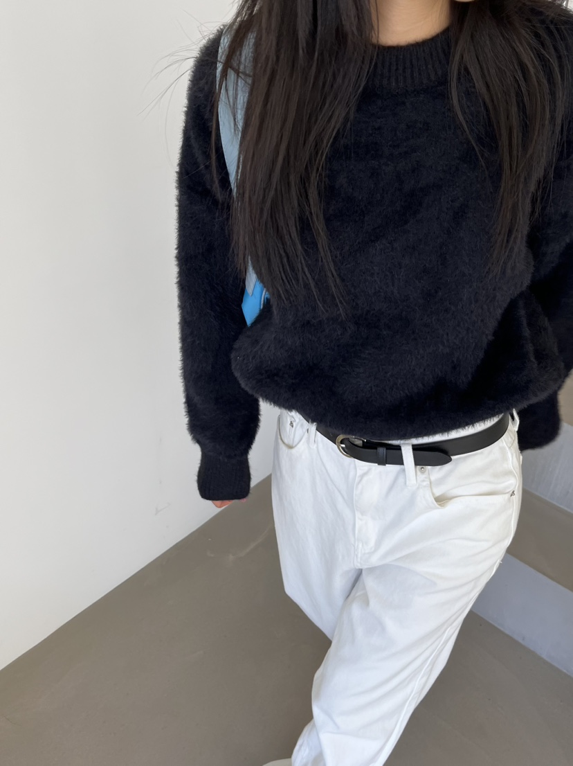 MARRON韓國直郵東大門代購女裝新品真品24秋冬針織衫安哥拉PIN-UP針織衫