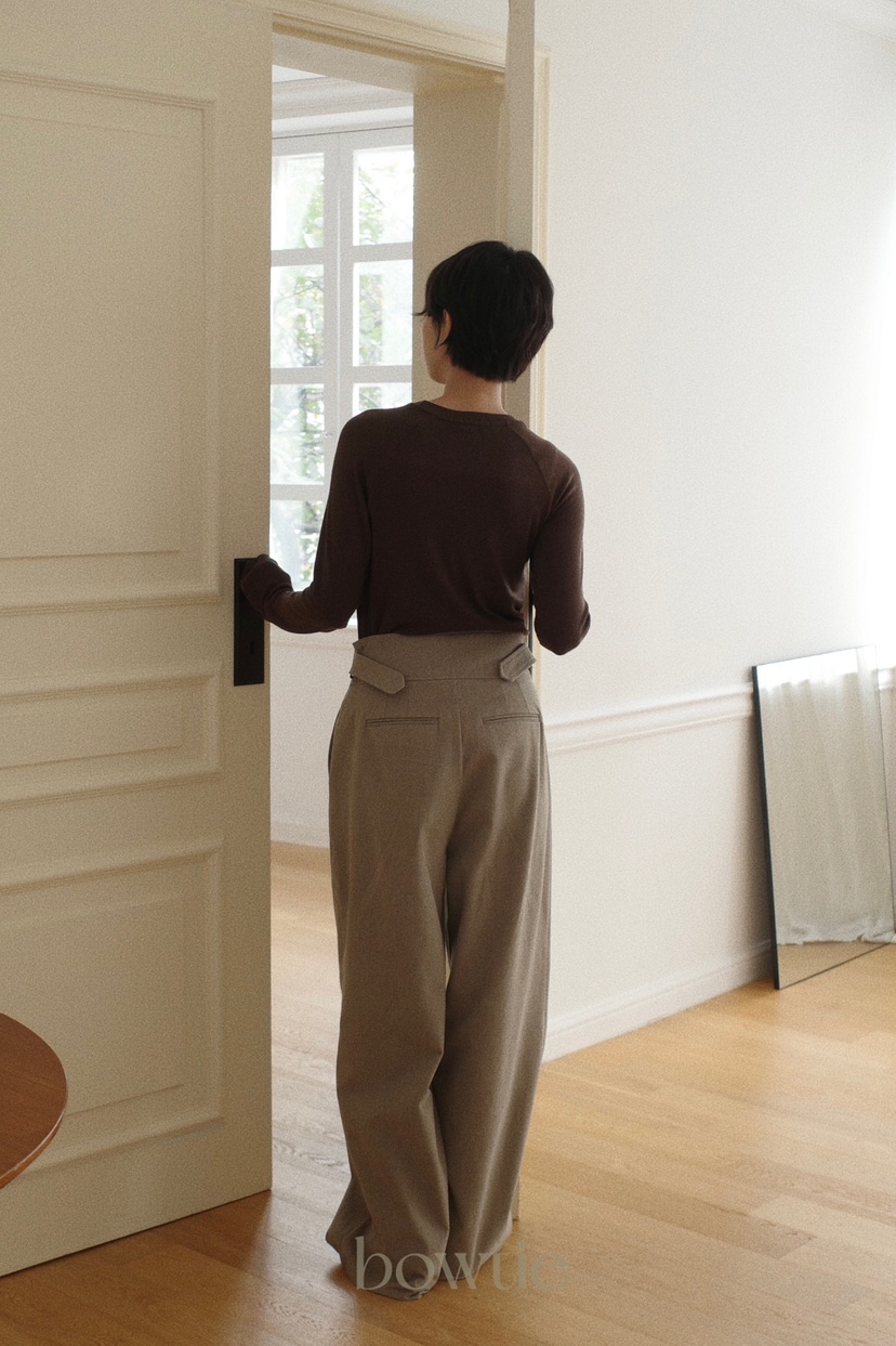 BOWTIE韓國直郵東大門代購女裝新款真品24秋冬長袖T恤羊毛GLITTER長袖T恤